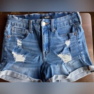 Aero Ripped Jean Shorts
